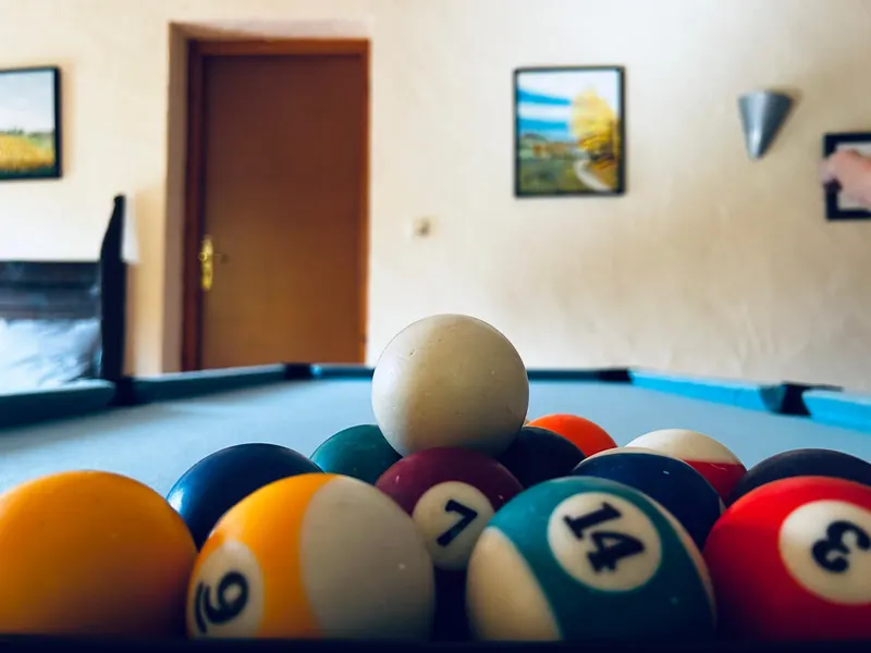 Close-up of pool balls